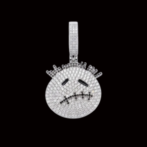 Iced Hip-Hop Face Silver Moissanite Pendant