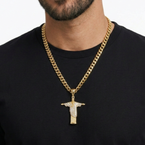 Iced Jesus Yellow Polish Moissanite Pendant