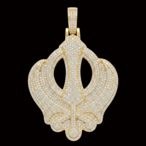 Iced Yellow Polish Khanda Moissanite Pendant
