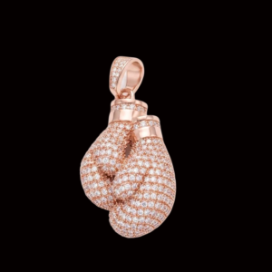 Iced Rose Polish Boxing Gloves Moissanite Pendant
