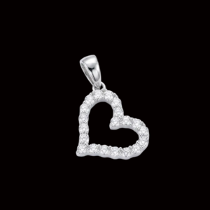Adorable Heart Shaped Silver Moissanite Pendant