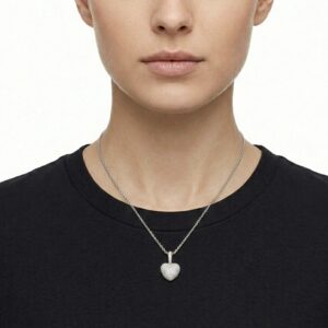 Elegant Full Heart Silver Moissanite Pendant
