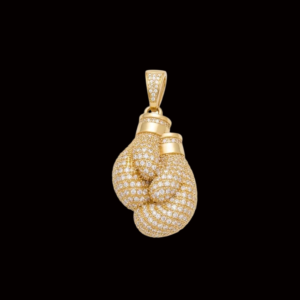 Iced Yellow Polish Boxing Gloves Moissanite Pendant
