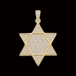 Iced Yellow Polish Star of David Moissanite Pendant