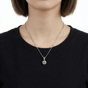 Beautiful Green Silver Moissanite Pendant