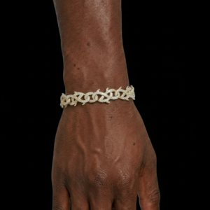 Iced Out Yellow Polished Thorn Moissanite Bracelet