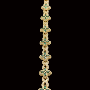 Iced Green Petals Yellow Polished Moissanite Bracelet