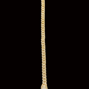 Iced Thin Yellow Polished Cuban Link Moissanite Bracelet