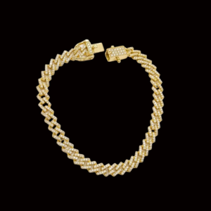 Iced Small Yellow Polish Cuban Link Moissanite Bracelet