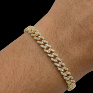 Iced Small Yellow Polish Cuban Link Moissanite Bracelet