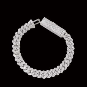 Blinged Out Silver Cuban Link Moissanite Bracelet