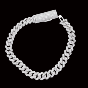 Icy Silver Cuban Link Moissanite Bracelet