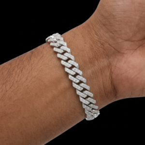 Icy Silver Cuban Link Moissanite Bracelet