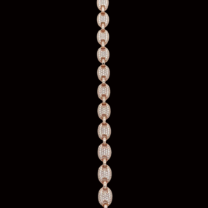 Iced Rose Polish Pig Nose Link Moissanite Bracelet