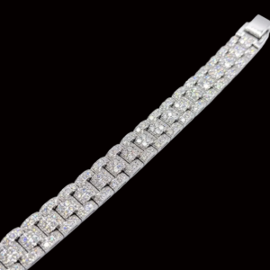 Iced Out Silver Watch Strap Moissanite Bracelet