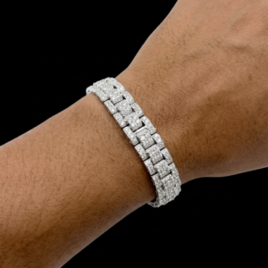 Iced Out Silver Watch Strap Moissanite Bracelet