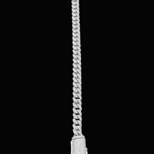 Iced Thin Silver Cuban Link Moissanite Bracelet