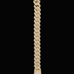 Iced Out Wide Yellow Polished Cuban Link Moissanite Bracelet