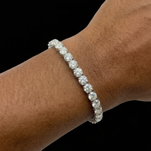 Iced Silver Unisex Moissanite Tennis Bracelet - 6MM