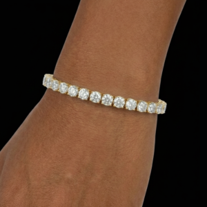 Iced Silver Yellow Polish Unisex Moissanite Tennis Bracelet- 5MM