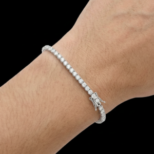 Iced Silver Unisex Moissanite Tennis Bracelet - 3MM