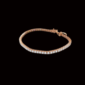 Iced Silver Rose Polished Unisex Moissanite Tennis Bracelet - 3MM