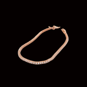 Iced Silver Rose Polish Unisex Moissanite Tennis Bracelet - 2MM