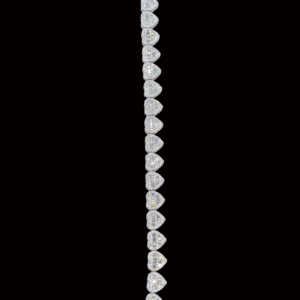 Iced Silver Heart Moissanite Bracelet