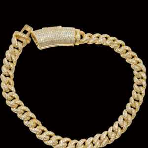 Iced & Sparkling Yellow Polished Cuban Link Moissanite Bracelet