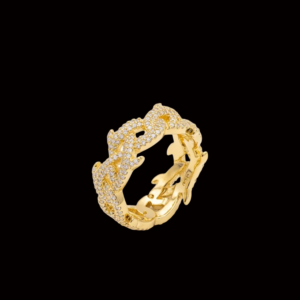 Iced Yellow Polished Thorn Unisex Moissanite Band