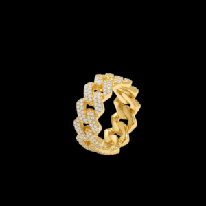 Iced Out Classic Cuban Link Unisex Yellow Polished Moissanite Band