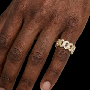 Iced Out Classic Cuban Link Unisex Yellow Polished Moissanite Band
