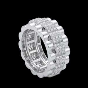 Iced Out Watch Strap Silver Moissanite Band