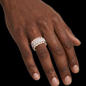 Iced Out Watch Strap Rose Gold Polish Moissanite Band