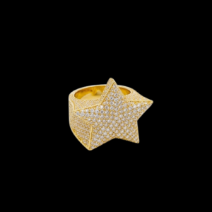 Iced Out Yellow Polished Star Moissanite Ring