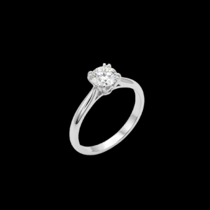 Beautiful Round Silver Moissanite Ring