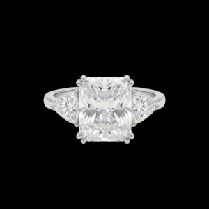 Majestic Radiant-Cut Silver Moissanite Ring