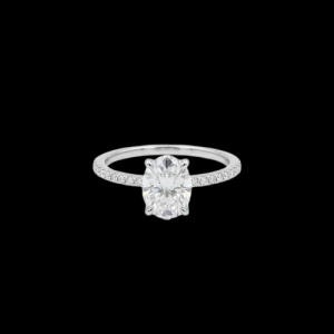 Blingy Oval Center Silver Moissanite Ring