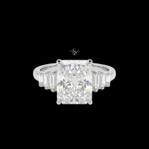 Stunningly Radiant Silver Moissanite Ring