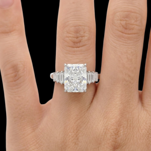 Stunningly Radiant Silver Moissanite Ring