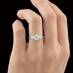 Sleek Circular Silver Moissanite Ring