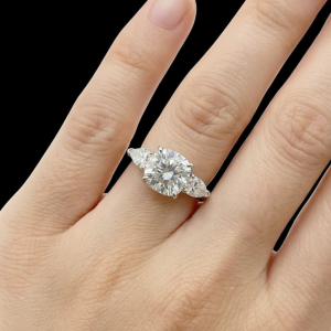 Unique Cushion-cut Silver Moissanite Ring