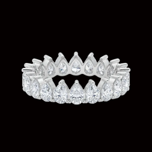 Universal Blinged Out Silver Pears Moissanite Band