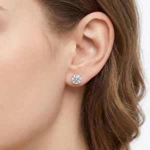 Blinged Out Daily Wear Silver Moissanite Stud Earrings