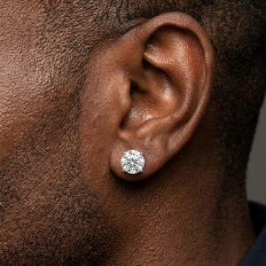 Shining 6 Prong Solitaire Silver Moissanite Stud Earrings