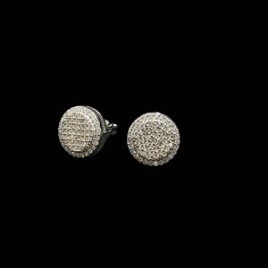Blingy Clustered Round Silver Moissanite Stud Earrings