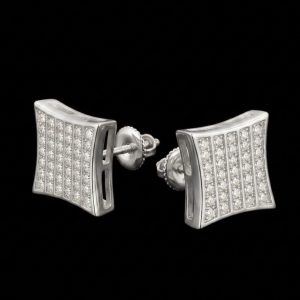 Exquisitely Designed Silver Moissanite Stud Earrings