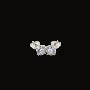 Cool Chromed Out Silver Moissanite Stud Earrings
