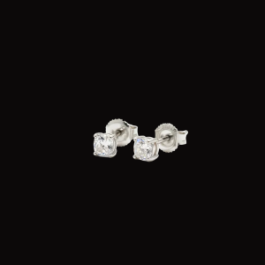 Simplistic Iced Out Silver Moissanite Stud Earrings