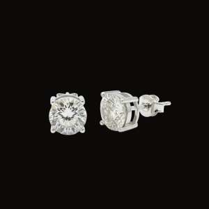Classic Daily Wear Silver Moissanite Stud Earrings